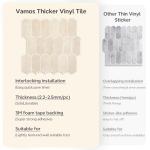 Vamos Tile Upgraded Thicker Design Peel and Stick Backsplash Tile, 10-Sheet Pinkish Beige Marble with Beige Grout Self Adhesive Vinyl Wall Tiles, Stick on Backsplash for Kitchen, Bathroom,RV,Pantry
