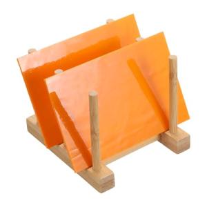 PATIKIL 4 x 6 Inch Transparent Stained Glass Sheets, 2 Sheets Mosaic Glass Variety Pack Tiles for Art Supplies Crafts Projects, Orange-Red