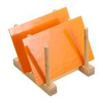 PATIKIL 4 x 6 Inch Transparent Stained Glass Sheets, 2 Sheets Mosaic Glass Variety Pack Tiles for Art Supplies Crafts Projects, Orange-Red