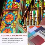 PATIKIL 4 x 6 Inch Transparent Stained Glass Sheets, 2 Sheets Mosaic Glass Variety Pack Tiles for Art Supplies Crafts Projects, Orange-Red