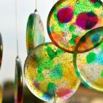 PATIKIL 4 x 6 Inch Transparent Stained Glass Sheets, 2 Sheets Mosaic Glass Variety Pack Tiles for Art Supplies Crafts Projects, Orange-Red