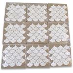 Beige Golden Beach Limestone Fish Scale Mosaic Tile