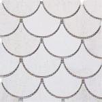 Beige Golden Beach Limestone Fish Scale Mosaic Tile