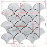 Beige Golden Beach Limestone Fish Scale Mosaic Tile