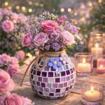 Translucent Purple Glass Mosaic Tiles - 100g