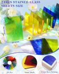 Rainbow Stained Glass Sheets for Crafts - 24 Pack