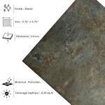 Rustic Stone Look 6"x6" Matte Porcelain Tile