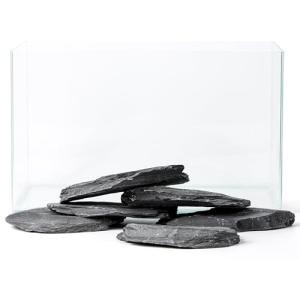Natural Slate Rock Aquarium Stones - 6 Pack