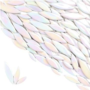 Iridescent White Leaf Petal Mosaic Tiles, 500g