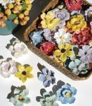Lanyani 10 Iridescent Flower Mosaic Tiles