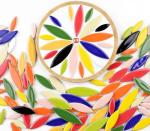 Iridescent White Leaf Petal Mosaic Tiles, 500g