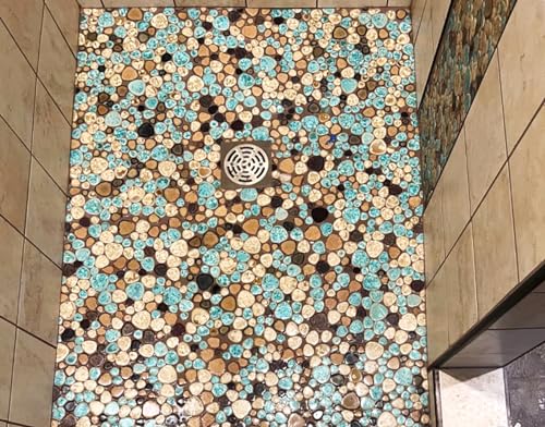 Blujellyfish Pebble Porcelain Shower Floor Tile