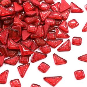 Red Mosaic Glass Tiles for Home Decor and Crafts
