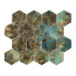 Green Emerald Hexagon Porcelain Mosaic Shower Tile