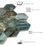 Green Emerald Hexagon Porcelain Mosaic Shower Tile