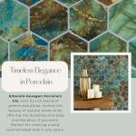 Green Emerald Hexagon Porcelain Mosaic Shower Tile