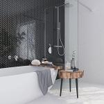 Black Herringbone Polished Porcelain Mosaic Tile