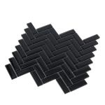 Black Herringbone Polished Porcelain Mosaic Tile