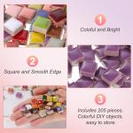 205pcs Purple Ceramic Mosaic Tiles for DIY Projects