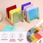 Apricot Stained Glass Mosaic Tiles - 4x4 Inch