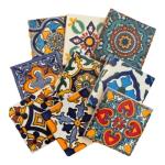 Mexican Talavera Ceramic Tile Sampler - 9 Designs
