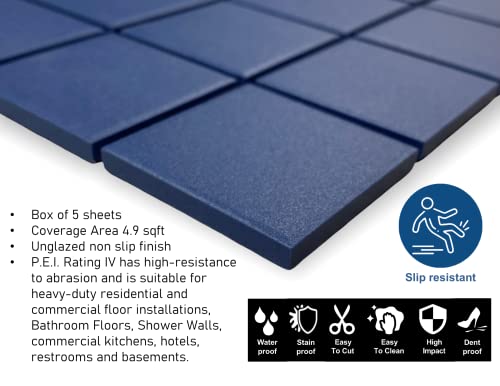Blue Jay Porcelain 2x2 Square Mosaic Tile
