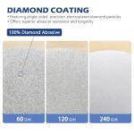 SCOTTCHEN Diamond Grinding Disc, 8” (200mm),No Center Hole,Flat Lap Disk Polishing Discs -60/120/240 Grit,Sanding Grinding Disc for Gemstone, Tile, Porcelain, Glass & Metal Polishing