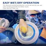 SCOTTCHEN Diamond Grinding Disc, 8” (200mm),No Center Hole,Flat Lap Disk Polishing Discs -60/120/240 Grit,Sanding Grinding Disc for Gemstone, Tile, Porcelain, Glass & Metal Polishing