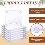 Suttmin Set of 12 Clear DIY Glass Drink Coaster 3.5 Inch Crystal Coasters Decorative Glass Plates for Wedding Dining Table Picture Frame Painting DIY Crafts Home Decoration and Parties(Square)