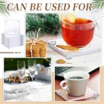 Suttmin Set of 12 Clear DIY Glass Drink Coaster 3.5 Inch Crystal Coasters Decorative Glass Plates for Wedding Dining Table Picture Frame Painting DIY Crafts Home Decoration and Parties(Square)