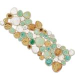 Hominter Pebble Porcelain Tile Turquoise Cream and Beige Mosaic Waterproof Ceramic Tiles Flooring for Kitchen Bath Backsplash Pool Tile Shower Floor & Wall (3x12 Sample)