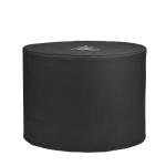 32-Inch Outdoor Porcelain Tile Gas Fire Table, 50,000 BTU Round Propane Fire Pit Table, Concrete Composite Firepit Base with Faux Stacked Stone Texture, Lid, Lava Rocks, Push-Button Ignition, Cover