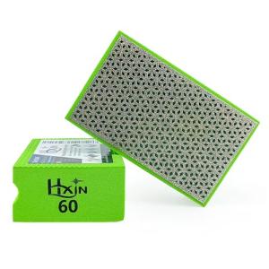 HXIN Diamond Hand Polishing Pad Diamond Sanding Block Foam Backed Diamond Sponge Sanding Pads for Wet or Dry Grinding polishing for Granite Marble Stone Tile Glass Ceramic (1, 60# Cubic)