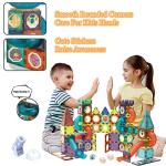 BINZKBB Light Magnetic Tiles Building Blocks for Kids,3D Clear Educational STEM Building Toys,Magnetic Marble Run Blocks Toys for Kids Ages 3 4 5 6 7 8 10+Year Old Boys Girls Creative Gift(110 PCS)