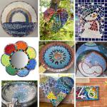 Youway Style Iridescent Glass Mosaic Tiles for Crafts Bulk,200g Green Broken Mosaic Glass Pieces for Garden Crafts Kits,DIY Mosaic Art Decor