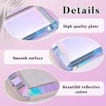 Seajan 2 Pcs Glass Paperweight Office Clear Glass Tiles Paperweight Decorative Block for Home Decor Crafts Projects Ornaments Book Daily Office Gifts(Rectangular)