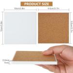 AKOLAFE 24 Sets Square Ceramic Tile 4x4 Ceramic Tiles for Coasters Unglazed Ceramics Tiles with Cork Backing Pads Blank 4x4 Tiles Ceramics Tile for Crafts Projects Use with Alcohol Ink/Acrylic Pouring
