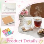 20 Set Mother's Day Crafts Bulk I Love You Mom DIY Ceramic Tiles, 4x4 Make Your Own Mother's Flower Coasters with Backing Pads for Painting, Unglazed Ceramic Crafts for School Classroom Activities