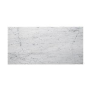 Bianco Carrara White Italian Polished Marble Tile – Premium Natural Stone for Bathroom, Kitchen, Wall & Floor Use (12x24 Inch, 1 piece, Covers 2 Sq. Ft.)