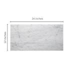 Bianco Carrara White Italian Polished Marble Tile – Premium Natural Stone for Bathroom, Kitchen, Wall & Floor Use (12x24 Inch, 1 piece, Covers 2 Sq. Ft.)