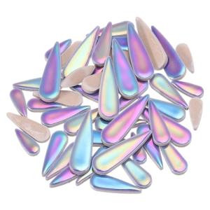 MECCANIXITY Petal Mosaic Tiles for Crafts 100g Tear Drop Porcelain Mosaic Tiles for Mosaic Art Projects and Outdoor Decorations Bright Blue