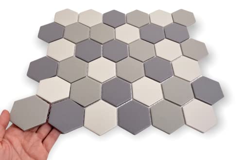 Matte Grey Honeycomb 2x2 Porcelain Mosaic Tile