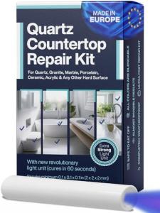 Quartz Countertop Repair Kit DIY (3 Colors + Polisher) - Made by Engineers I Also for Granite, Acrylic, Fiberglass, Porcelain, Tile & Ceramic Surfaces I Easy Process & Quick Results