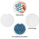 Frienda Ceramic Tile for Crafts Coasters Glossy Glazed Blanks White Coasters Painting Sublimation Round Ceramic Tiles for DIY Arts Craft Project Christmas Xmas Gifts(18 Pieces)