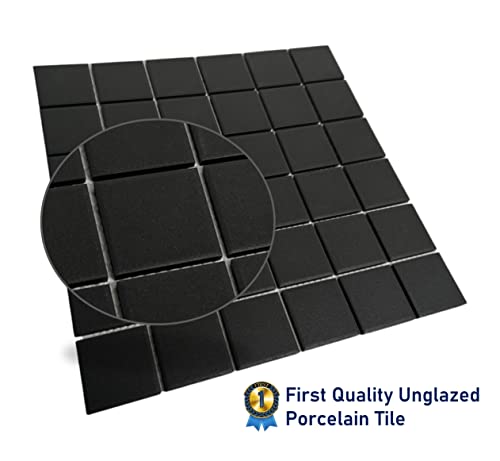 Vintage Charcoal 2x2 Inch Unglazed Porcelain Tile