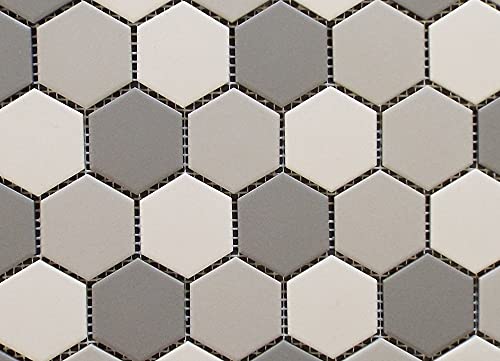 Matte Grey Honeycomb 2x2 Porcelain Mosaic Tile