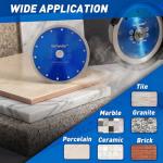 GoYonder Tile Blade 7 Inch, Super Thin Diamond Saw Blade for Cutting Porcelain Tiles, Granite Marble Ceramics (7"-Blue)