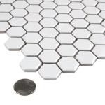 Merola Tile Metro 1" Hex Glossy White 10-1/4" x 11-7/8" Porcelain Floor and Wall Tile