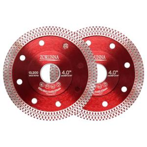 ZORUNNA 4" Diamond Blade for Angle Grinder, Super Thin Tile Saw Blade for Smooth Cutting, 2Pcs Tile Cuttter Blade for Dry and Wet Cutting Porcelain Ceramic Granite Marbles.