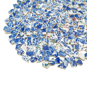 1.1 LB Porcelain and White Small Ceramic Mosaic Tiles,0.39“-0.78" Broken Irregular Mosaic Tiles for DIY Craft,Floor,Kitchen,Pool, Flower Pots Home and Outdoor Deco (Porcelain Mix Color)